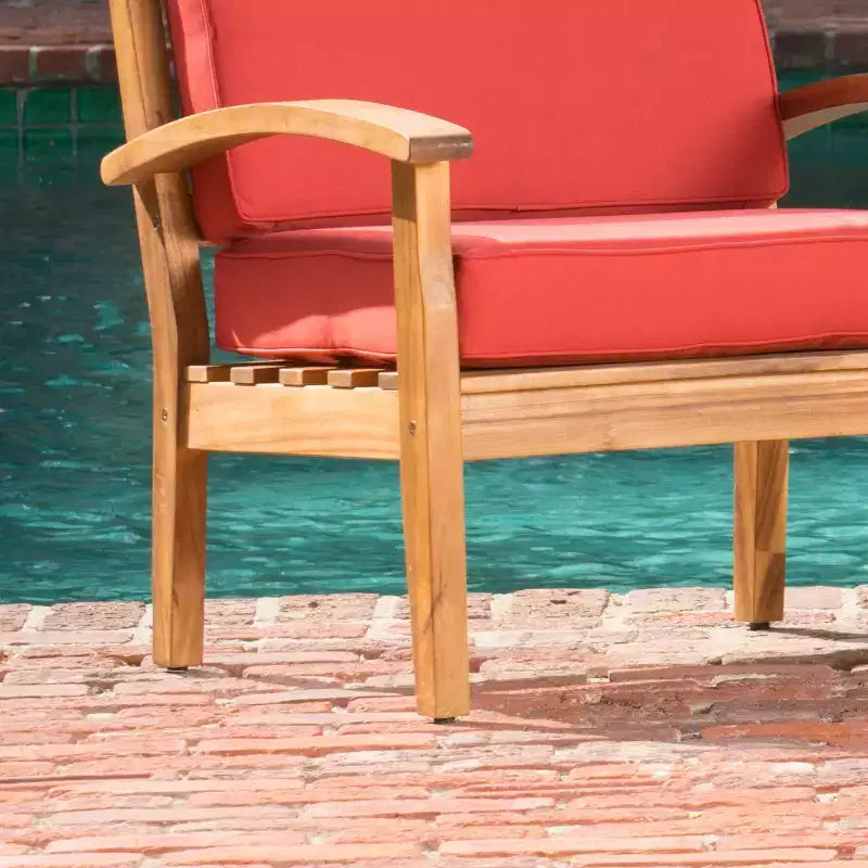 Christopher Knight Home Peyton Chaises de club d'extérieur en bois d'acacia avec coussins résistants à l'eau (Lot de 2)