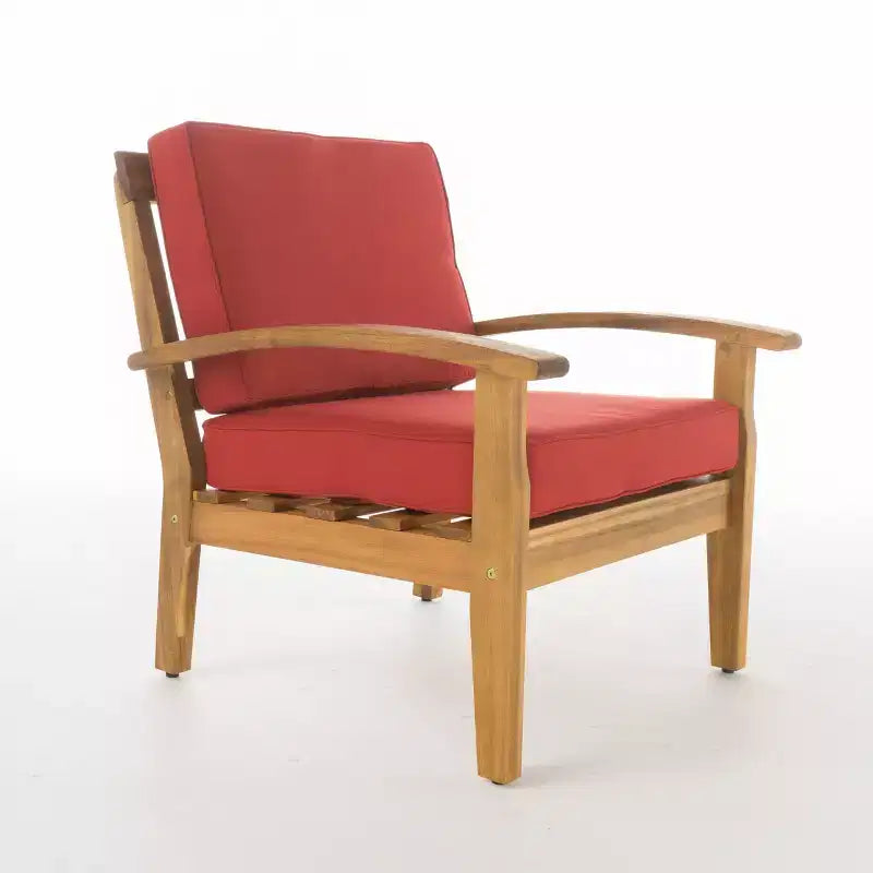 Christopher Knight Home Peyton Chaises de club d'extérieur en bois d'acacia avec coussins résistants à l'eau (Lot de 2)