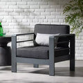 Christopher Knight Home Cape Coral Outdoor Aluminum Club Chair with Water-Resistant Cushions