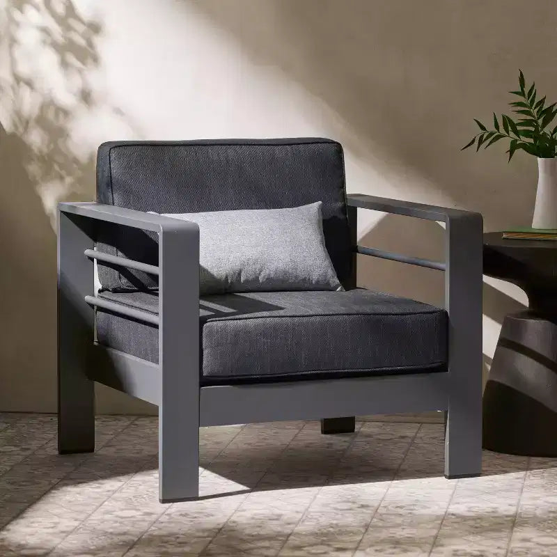 Fauteuil de jardin en aluminium Cape Coral Christopher Knight Home avec coussins résistants à l'eau