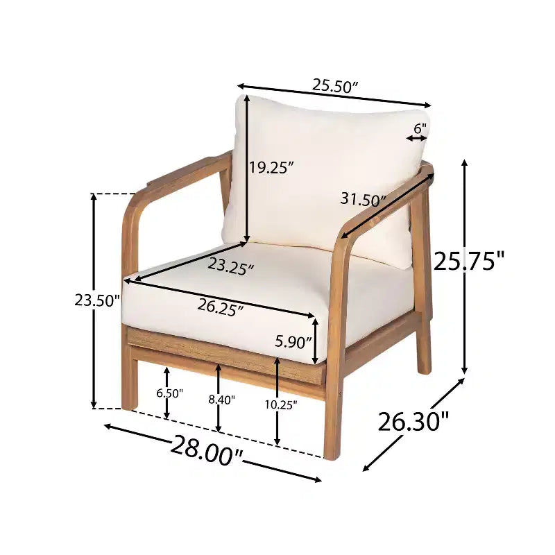 Christopher Knight Home Ivana Fauteuil de jardin en bois d'acacia et corde tressée avec coussins épais (lot de 2)