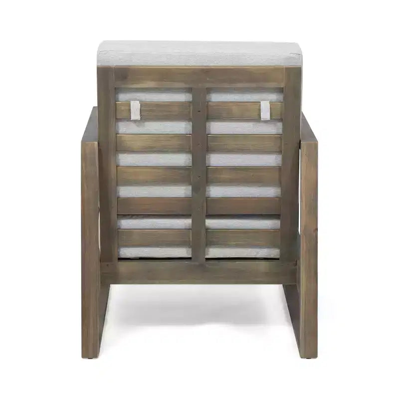 Chaises de club d'extérieur GDFStudio Silla en bois d'acacia avec coussins et pieds traîneaux (lot de 2)