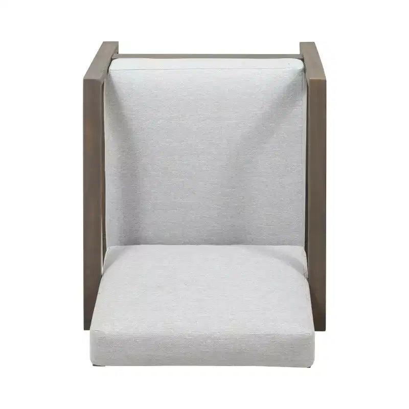 Chaises de club d'extérieur GDFStudio Silla en bois d'acacia avec coussins et pieds traîneaux (lot de 2)