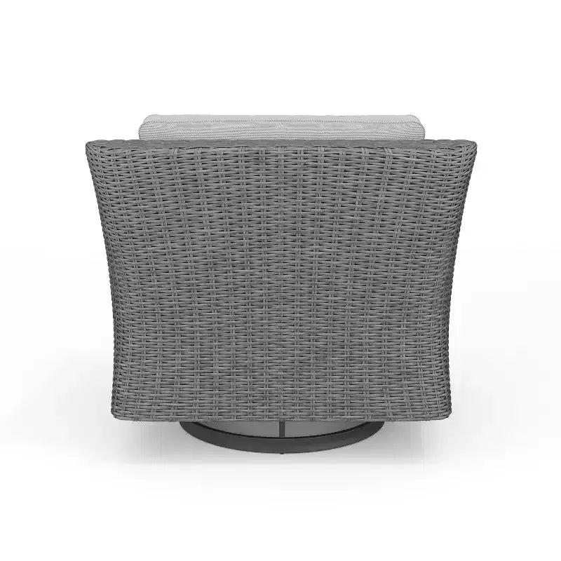 Chaise de patio d'intérieur/extérieur Martha Stewart Bedford (ensemble de 2) en osier de rotin avec pivotement à 360° et coussins toutes saisons