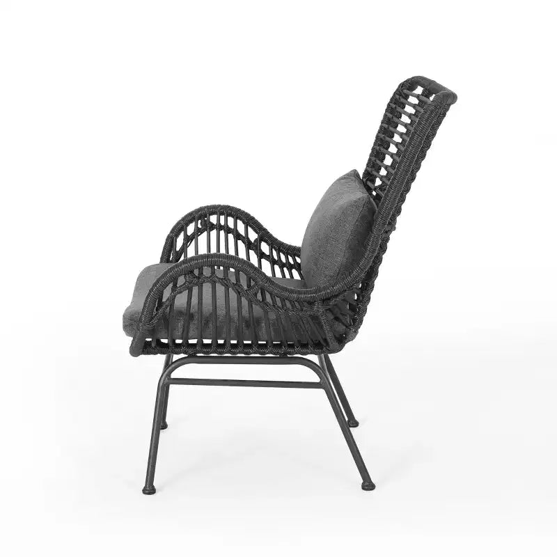 Christopher Knight Home Bechtel Chaises de club d'extérieur en osier tressé avec coussins (Lot de 2)
