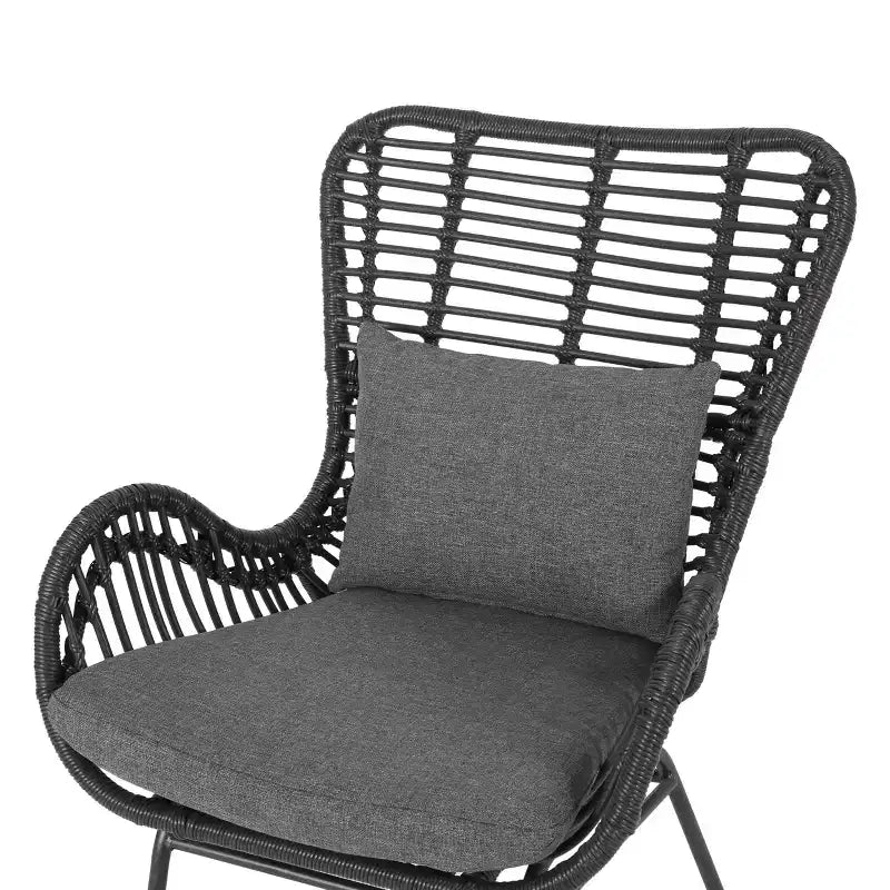 Christopher Knight Home Bechtel Chaises de club d'extérieur en osier tressé avec coussins (Lot de 2)