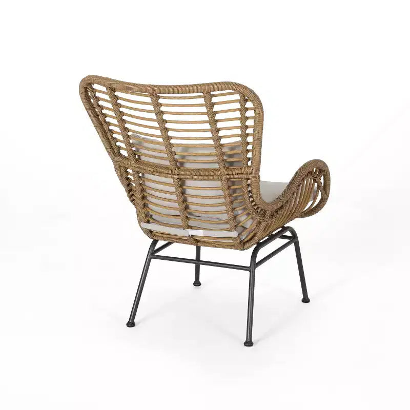 Christopher Knight Home Bechtel Chaises de club d'extérieur en osier tressé avec coussins (Lot de 2)