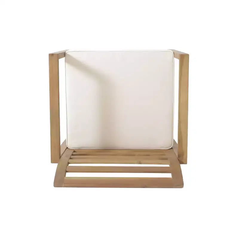 Christopher Knight Home Abraham Chaises de club d'extérieur en bois d'acacia avec coussins (lot de 2), Naturel/Crème