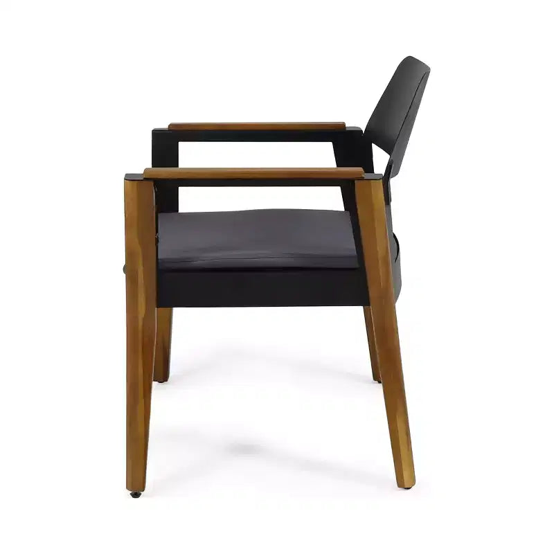 Christopher Knight Home Soho Chaises de club d'extérieur en bois d'acacia et fer avec coussin (lot de 2), noir/gris foncé