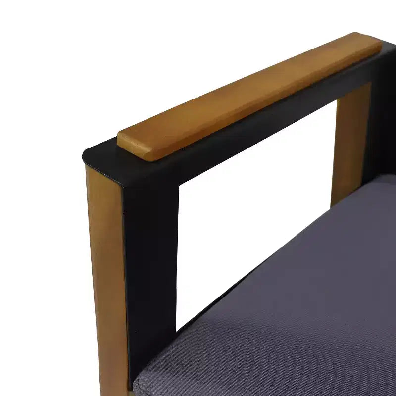 Christopher Knight Home Soho Chaises de club d'extérieur en bois d'acacia et fer avec coussin (lot de 2), noir/gris foncé