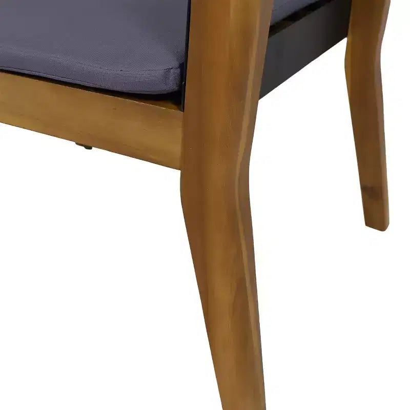 Christopher Knight Home Soho Chaises de club d'extérieur en bois d'acacia et fer avec coussin (lot de 2), noir/gris foncé