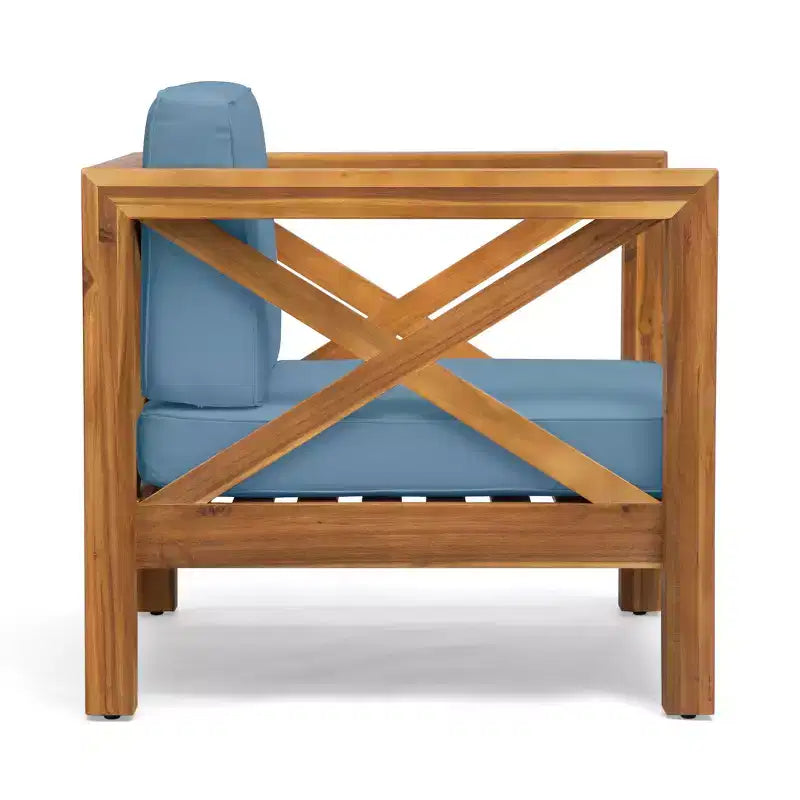 Christopher Knight Home Brava Fauteuils de jardin en bois d'acacia avec coussins résistants à l'eau (Lot de 2)