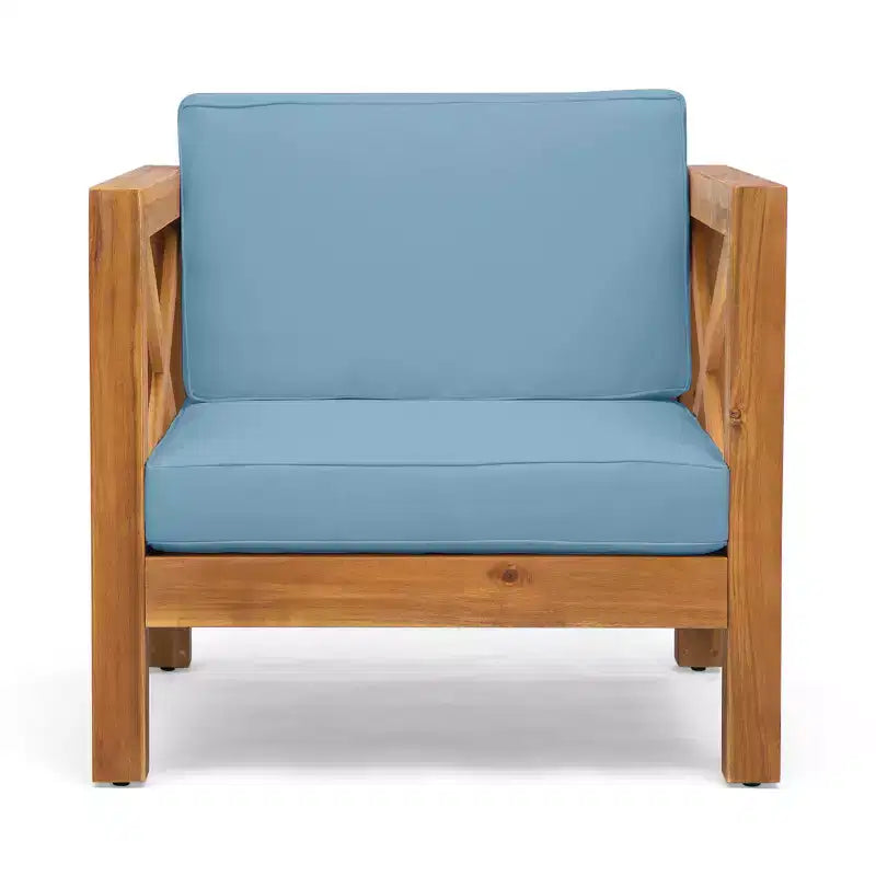 Christopher Knight Home Brava Fauteuils de jardin en bois d'acacia avec coussins résistants à l'eau (Lot de 2)