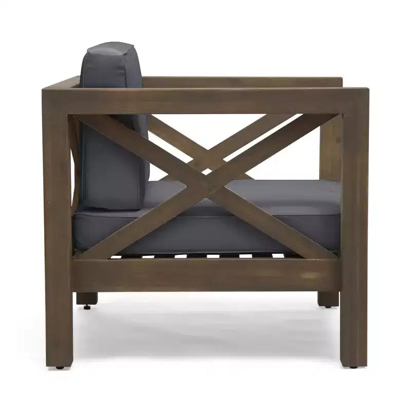 Christopher Knight Home Brava Fauteuils de jardin en bois d'acacia avec coussins résistants à l'eau (Lot de 2)