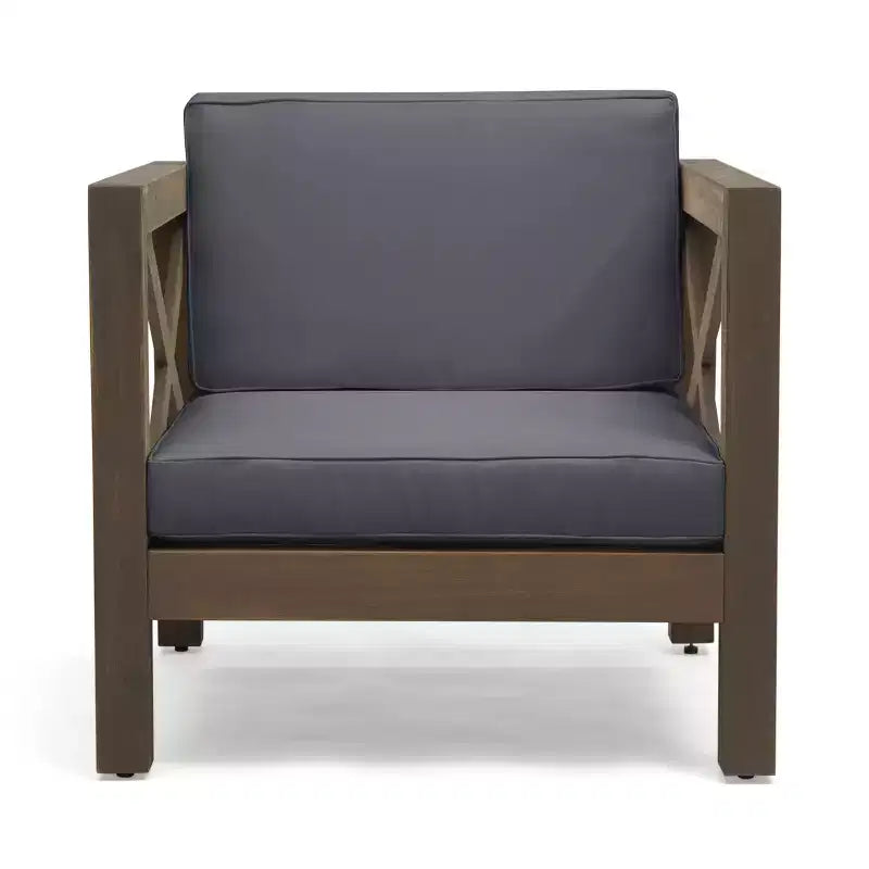 Christopher Knight Home Brava Fauteuils de jardin en bois d'acacia avec coussins résistants à l'eau (Lot de 2)