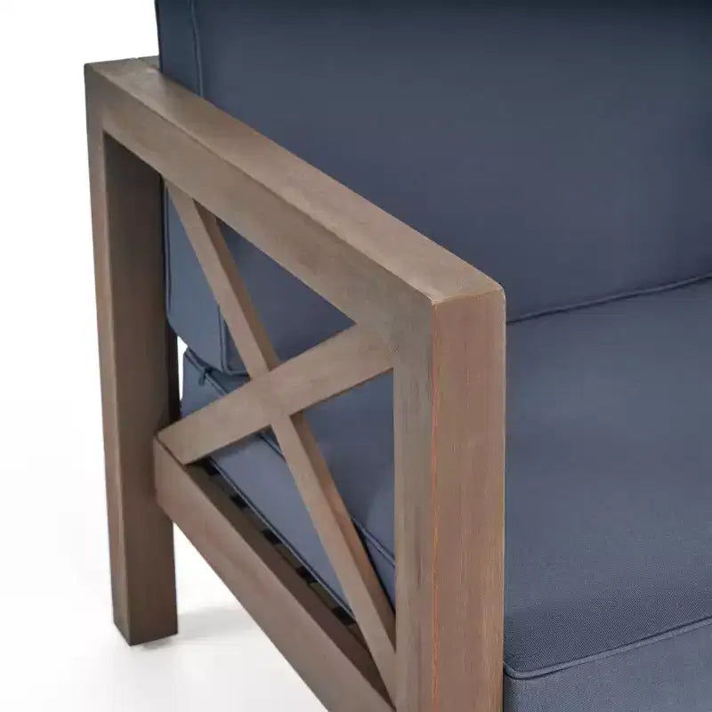 Christopher Knight Home Brava Fauteuils de jardin en bois d'acacia avec coussins résistants à l'eau (Lot de 2)
