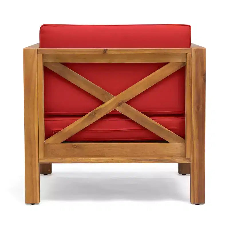 Christopher Knight Home Brava Fauteuils de jardin en bois d'acacia avec coussins résistants à l'eau (Lot de 2)