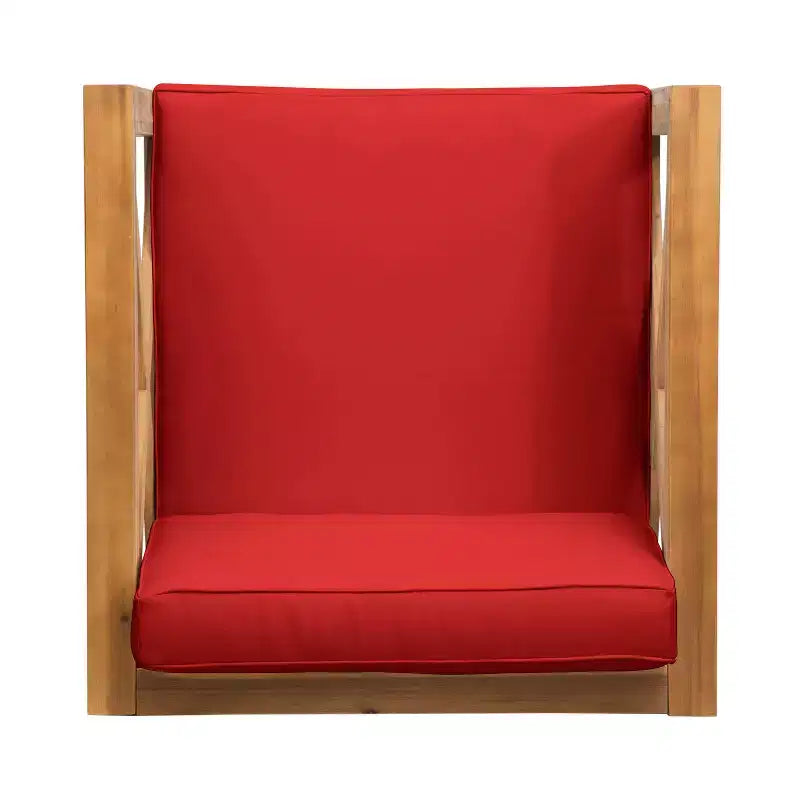 Christopher Knight Home Brava Fauteuils de jardin en bois d'acacia avec coussins résistants à l'eau (Lot de 2)