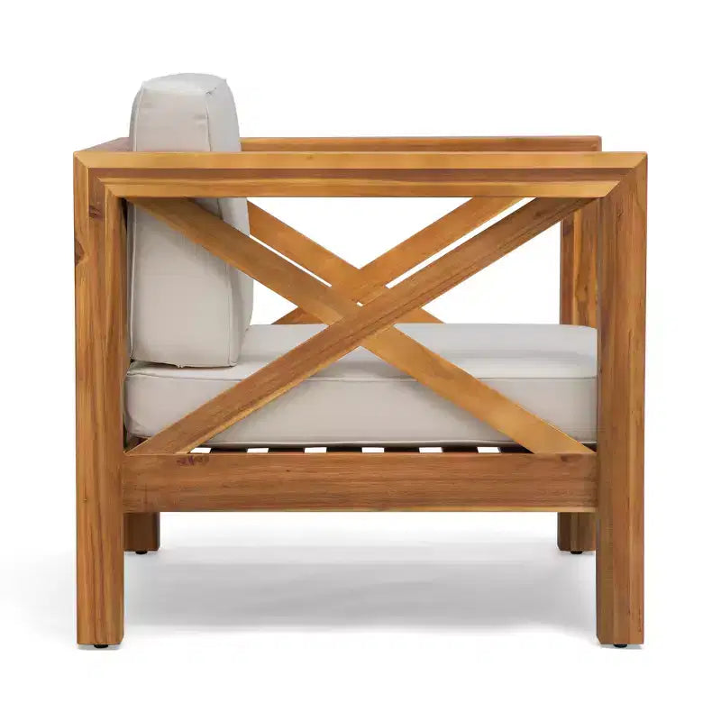 Christopher Knight Home Brava Fauteuils de jardin en bois d'acacia avec coussins résistants à l'eau (Lot de 2)