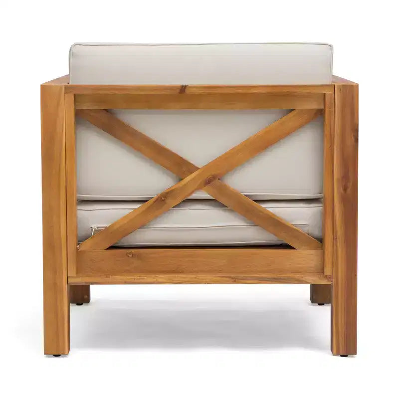 Christopher Knight Home Brava Fauteuils de jardin en bois d'acacia avec coussins résistants à l'eau (Lot de 2)