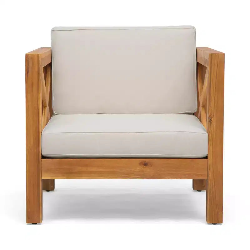 Christopher Knight Home Brava Fauteuils de jardin en bois d'acacia avec coussins résistants à l'eau (Lot de 2)