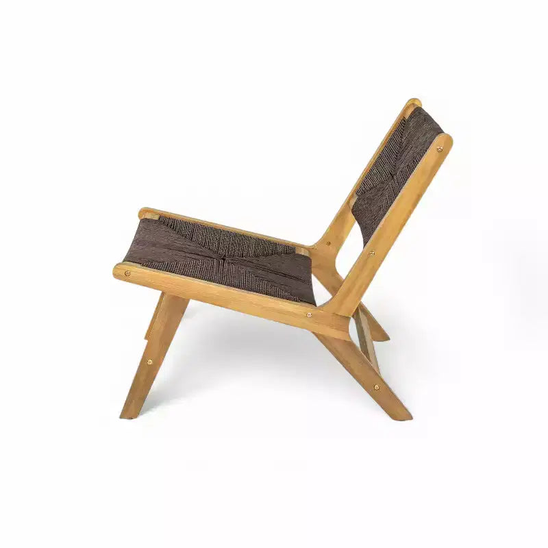 Christopher Knight Home Karla Chaises longues sans accoudoirs en bois d'acacia rustique et rotin pour l'extérieur (lot de 2)