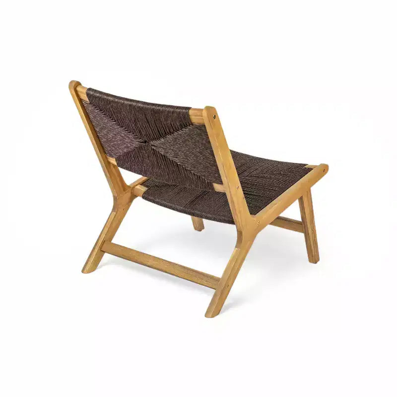 Christopher Knight Home Karla Chaises longues sans accoudoirs en bois d'acacia rustique et rotin pour l'extérieur (lot de 2)