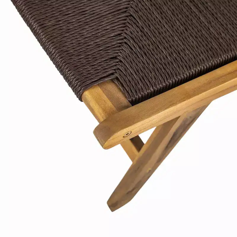Christopher Knight Home Karla Chaises longues sans accoudoirs en bois d'acacia rustique et rotin pour l'extérieur (lot de 2)