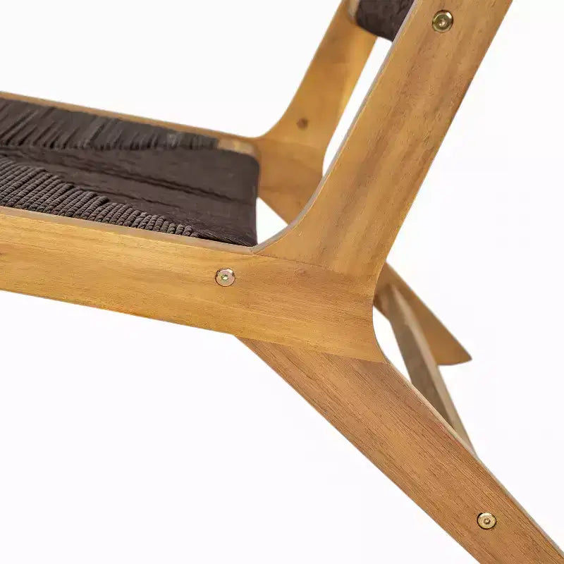 Christopher Knight Home Karla Chaises longues sans accoudoirs en bois d'acacia rustique et rotin pour l'extérieur (lot de 2)