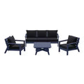 WestinTrends Avalon Outdoor 6-Piece Modular Sectional Patio Furniture Sofa Set, Navy Blue/Black
