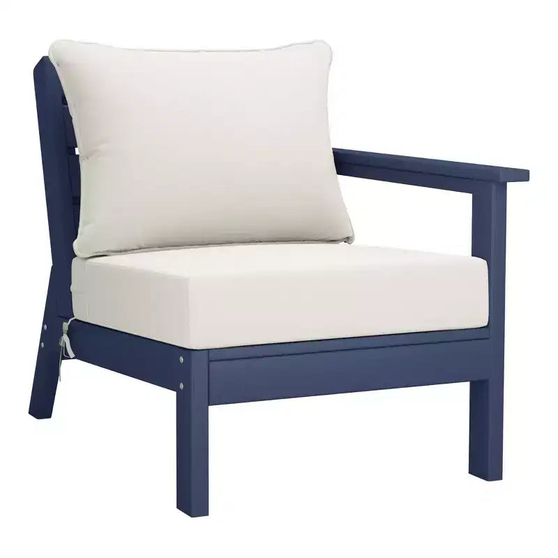 WestinTrends Avalon Salon de jardin modulaire 6 pièces, bleu marine/blanc