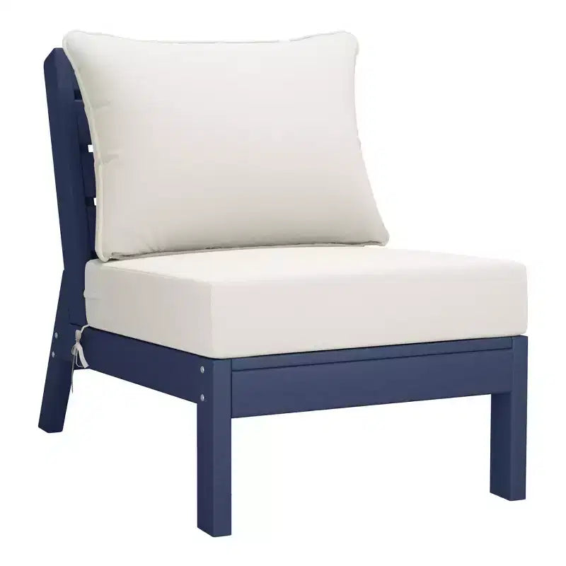 WestinTrends Avalon Salon de jardin modulaire 6 pièces, bleu marine/blanc