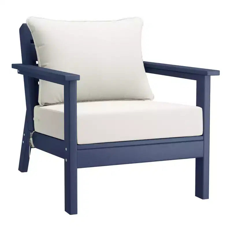 WestinTrends Avalon Salon de jardin modulaire 6 pièces, bleu marine/blanc