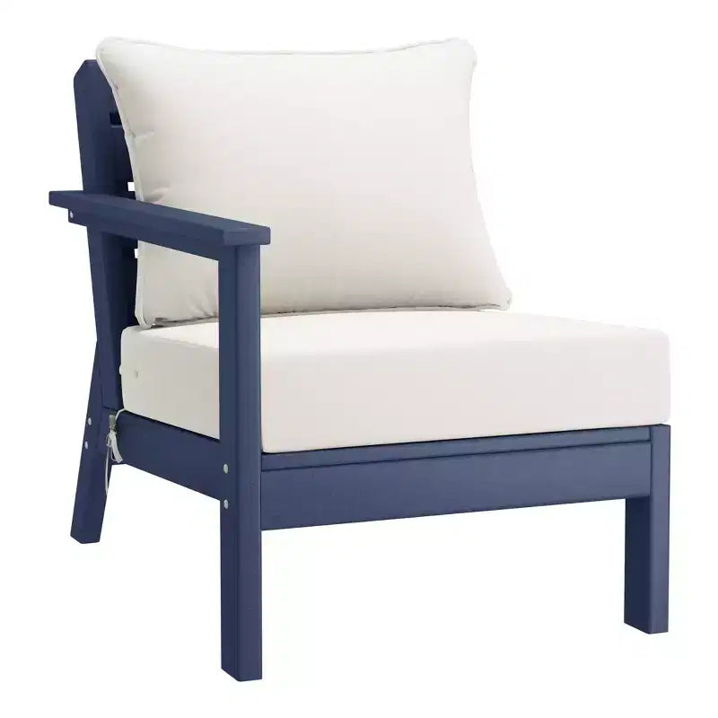 WestinTrends Avalon Salon de jardin modulaire 6 pièces, bleu marine/blanc