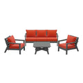 WestinTrends Avalon Outdoor 6-Piece Modular Sectional Patio Furniture Sofa Set, Gray/Orange