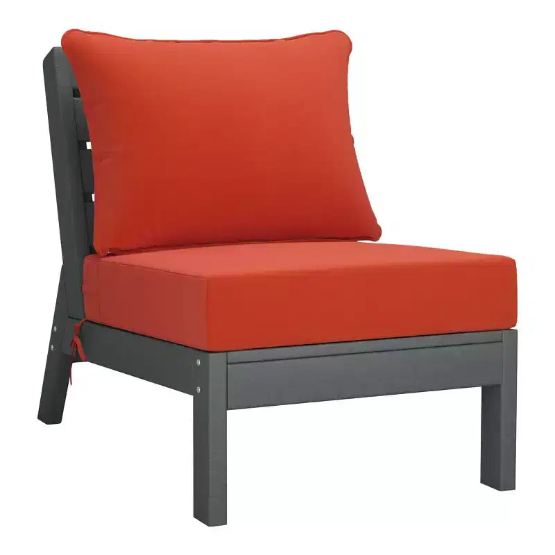 WestinTrends Avalon Salon de Jardin Modulable 6 Pièces pour Extérieur, Gris/Orange