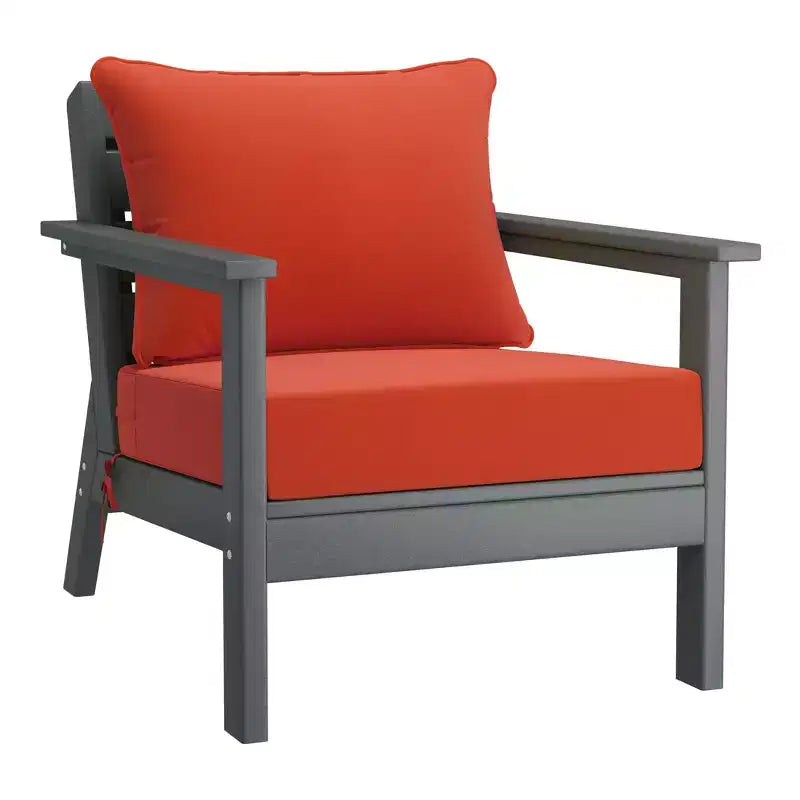 WestinTrends Avalon Salon de Jardin Modulable 6 Pièces pour Extérieur, Gris/Orange
