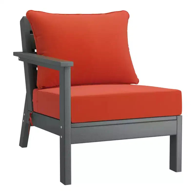 WestinTrends Avalon Salon de Jardin Modulable 6 Pièces pour Extérieur, Gris/Orange