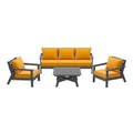 WestinTrends Avalon Outdoor 6-Piece Modular Sectional Patio Furniture Sofa Set, Gray/Yellow