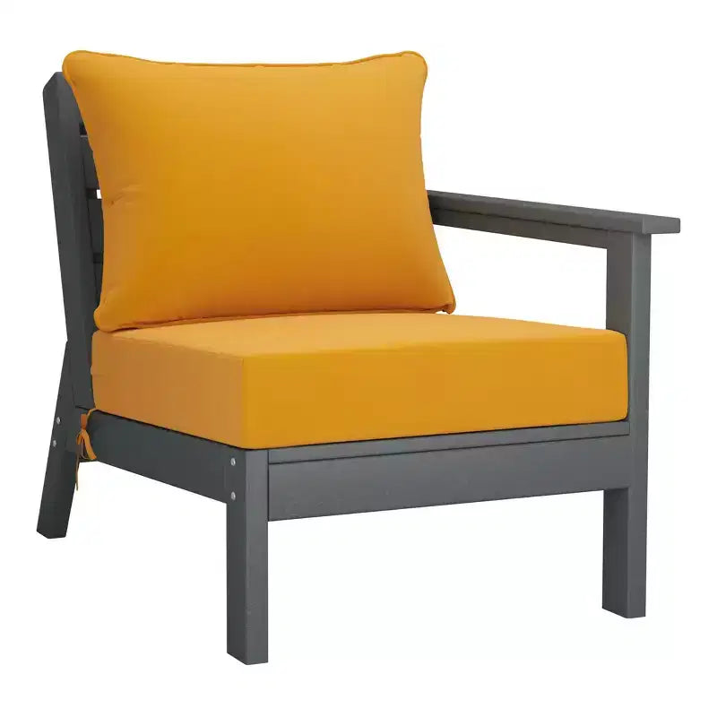 WestinTrends Avalon Salon de jardin modulaire 6 pièces Gris/Jaune