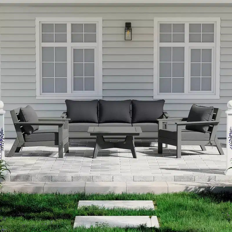 WestinTrends Avalon Ensemble de salon de jardin modulable 6 pièces, gris/gris