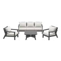 WestinTrends Avalon Outdoor 6-Piece Modular Sectional Patio Furniture Sofa Set, Gray/White