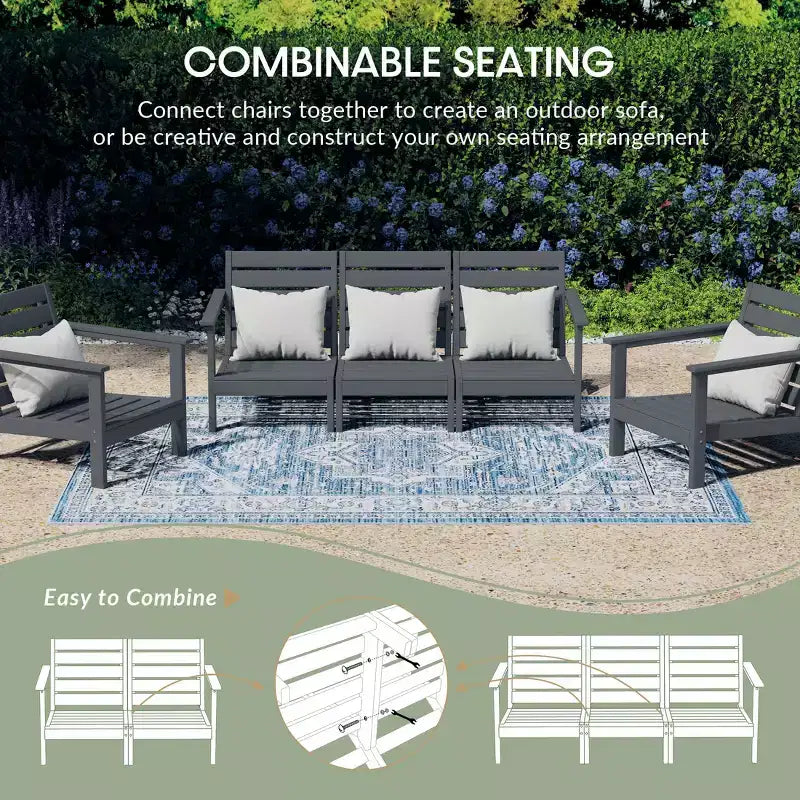 WestinTrends Avalon Salon de Jardin Modulable 6 Pièces, Gris/Blanc