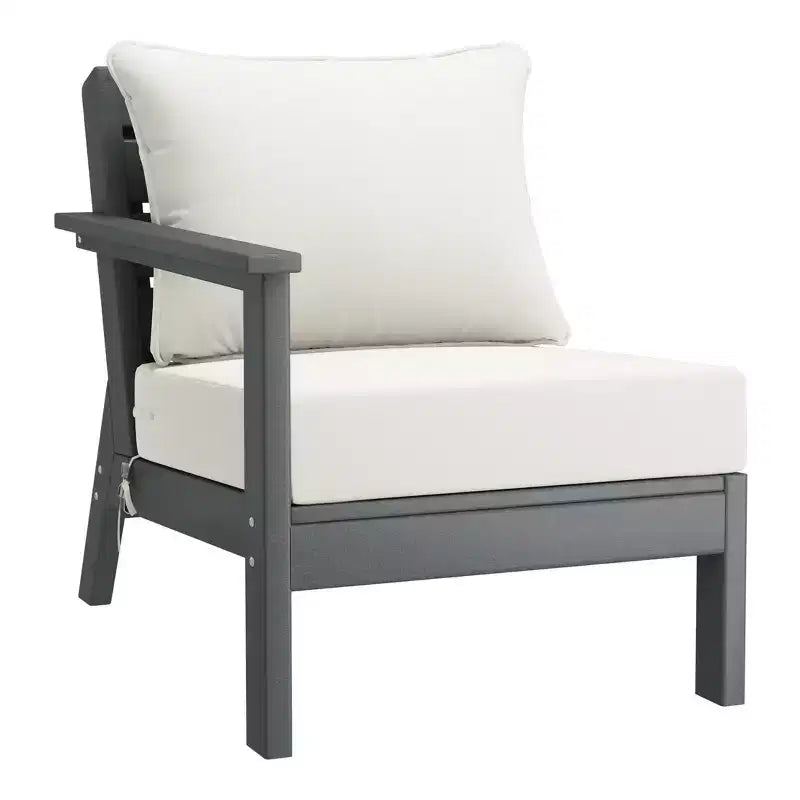 WestinTrends Avalon Salon de Jardin Modulable 6 Pièces, Gris/Blanc