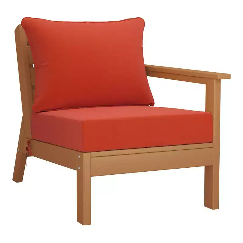 Canapé modulable d'extérieur 6 pièces WestinTrends Avalon, teck/orange