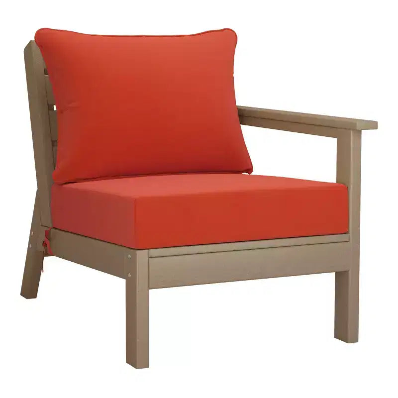 WestinTrends Avalon Ensemble de salon de jardin modulable 6 pièces, bois vieilli/orange