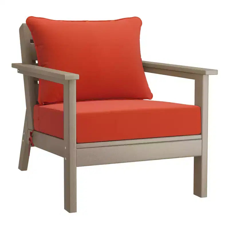 WestinTrends Avalon Ensemble de salon de jardin modulable 6 pièces, bois vieilli/orange