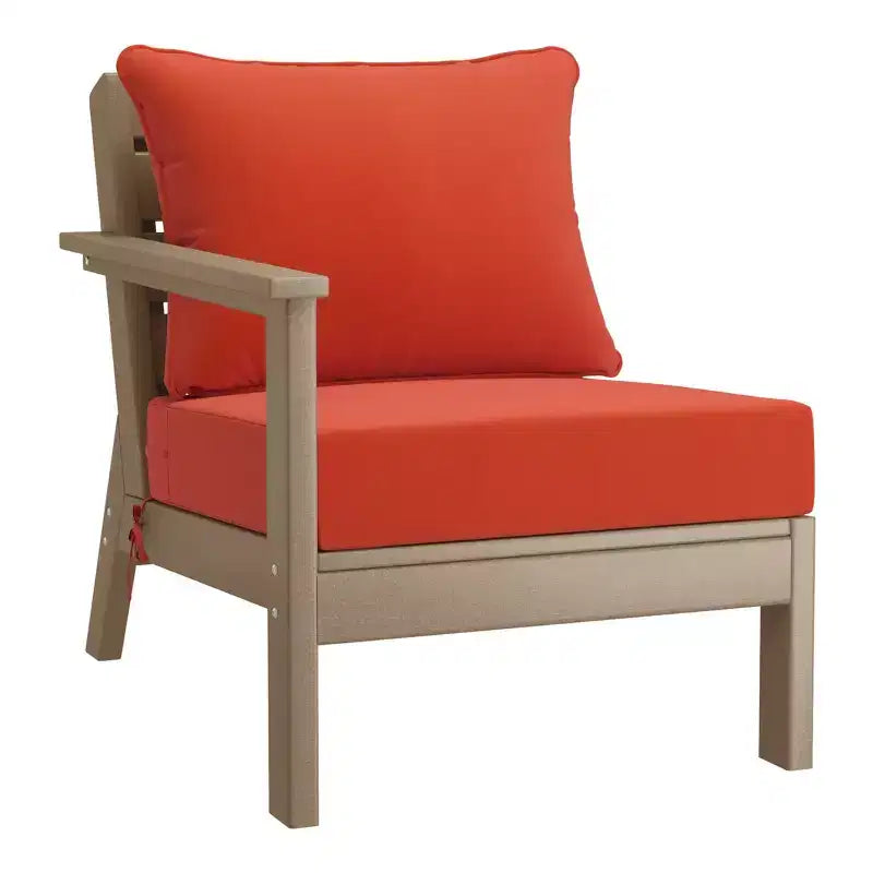 WestinTrends Avalon Ensemble de salon de jardin modulable 6 pièces, bois vieilli/orange
