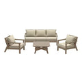 WestinTrends Avalon Outdoor 6-Piece Modular Sectional Patio Furniture Sofa Set, Weathered Wood/Beige
