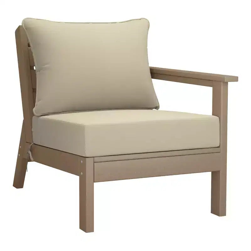 WestinTrends Avalon Ensemble de canapé modulaire d'extérieur 6 pièces, bois vieilli/beige